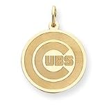14K Chicago Cubs Large Satin Disc Cubs Logo Charm