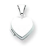 14k White Gold Polished Heart-Shaped Locket