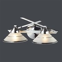 ELK Lighting 1471-2 Refraction 2 Light Bath Vanity Light in Polished Chrome with Etched... by ELK Lighting