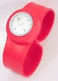 GSI Quality Waterproof Silicone Gel Sporty Wrist Band Watch - Wide Face With Analog Dial Style, For Children And Sports - Red