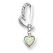 Sterling Silver Created Opal and CZ Heart Earrings