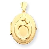 14k Oval Mother Holding Baby Locket