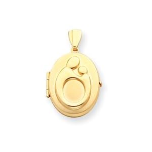 14k Oval Mother Holding Baby Locket