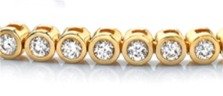 4.00 Ct Round E/F VS Certified Bezel Set Natural Diamond Tennis Bracelet in 14KY