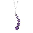 10k White Gold, Diamond & Amethyst Journey-Style Pendant