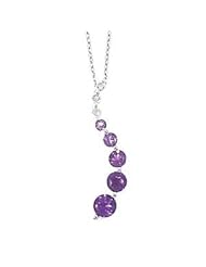 10k White Gold, Diamond & Amethyst Journey-Style Pendant