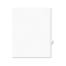 Avery-Style Legal Side Tab Dividers, One-Tab, Title S, Letter, White, 25/Pack