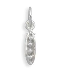 Peas in a Pod Charm, Sterling Silver