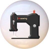 Ceramic Knob - I Love Sewing Machine - Crafts &amp; Sewing