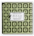 Swaddledesigns Swaddling Baby Receiving Blanket in Pastel Lime Green and Brown with Mod Squares