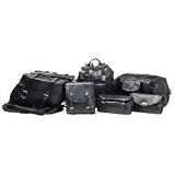 Diamond Platetrade 7pc Alligator Embossed Rock Design Genuine Buffalo Leather Motorcycle Luggage
