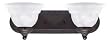 Westinghouse 64488 Two-Light Upward Wall Sconce, Oil Rubbed Bronze with Frosted White Alabaster Globes