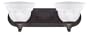 Westinghouse 64488 Two-Light Upward Wall Sconce, Oil Rubbed Bronze with Frosted White Alabaster Globes