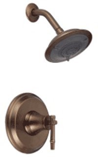 Danze D500545RBDT South Sea Single Handle Shower Only Faucet Trim Kit with 6-Inch Showerhead, Distressed Bronze (Valve Not Included)