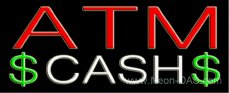 ATM Cash Outdoor Neon Sign 13 x 32