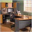Bush Furniture Natural Cherry and Slate Advantage Series U-Shape Computer Desk with Hutch