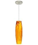 BESA - 1JT-4897HB-SN : Midi Pendant 120V - 1JT Suzi - Satin Nickel Metal Finish - Habanero Glass