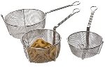 5 in Deep Fryer Basket, With Hook, Stainless, 11-3/4 in