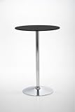 Review Design 55  / Black Glass Fly Bar Table Chrome