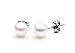 Jewelry : AAA Quality Round 6-6.5mm Akoya SaltWater cultured White Pearl Earrings with 18K White Gold Mount