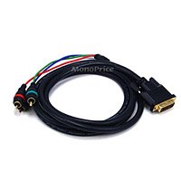 DVI-I to 3 RCA Component Cable - 6ft