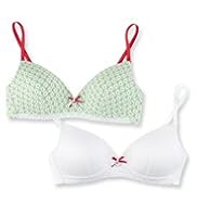 2 Pack Angel Cotton Rich Daisy Print Non-Wired Bras