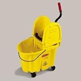 Rubbermaid-Wavebrake Down Press Combo,Yellow (RCP757788YEL) Category: Mop Bucket Wringers