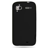 Silicone Gel Skin Sleeve BLACK Rubber Soft Cover Case for HTC SENSATION 4G  ....