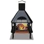UniFlame WAF513C Outdoor Wood Burning Fireplace with Copper Hearth and Hood