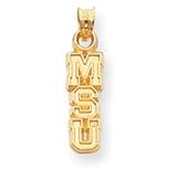14k Gold Collegiate Michigan State University Charm