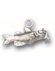 Sterling Silver 3D Pond Lake River Channel Catfish Animal Fish Charm