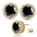 4.76 5.56 Cts Black & 0.01 Cts White Diamond Stud Earrings in 14K Yellow Gold 21lteFQnXPL. SL160 4.76 5.56 Cts Black & 0.01 Cts White Diamond Stud Earrings in 14K Yellow Gold