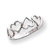 Sterling Silver Diamond-Cut Heart Ring