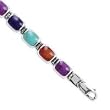 .925 Silver & Multi-Stone Reversible Bracelet- 7.5"