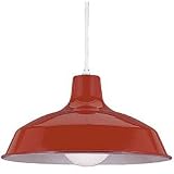 Sea Gull Lighting 6519-21 One-Light Pendant, Red Finish with White Cord