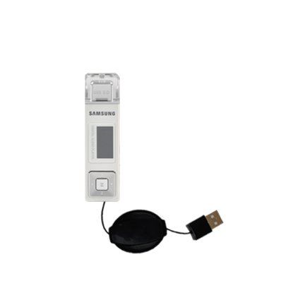 Retractable USB Cable for the Samsung Yepp YP-U2 with Power Hot Sync and Charge capabilities - Gomadic Brand w/ TipExchange Technology