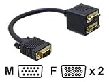DELOCK Adapter VGA Stecker zu 2x VGA Buchse