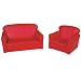 Childs Play Wooden Frame Vinyl Upholstery Furniture Set, Red (2 Piece)