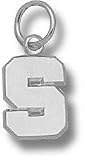 Michigan State Spartans Solid Sterling Silver ''S'' Polished 3/8'' Pendant