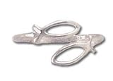 Solid Sterling Silver Christian Fish Adjustable Ring