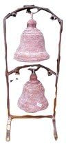 Talavera Style Terracota Decor Set of Mission Style Church Bells 15" Tall (Red)