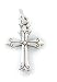 Sterling Silver Engraved Fleur Cross Charm by Bob Siemon