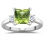 0.10 Cts Diamond & 1.15 Cts Peridot Ring in Platinum-3.0