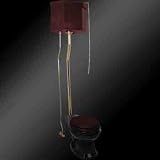 Toilets Black Vitreous China, Cherry Finish High Tank Corner Toilet L-pipe