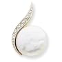 14K and Rhodium Diamond and Cultured Pearl Pendant - JewelryWeb