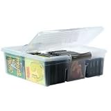 Large Media Box Set of 4 (Clr / grey buckes) (6.626H x 18.846W x 19.144D)