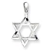 Sterling Silver Star of David with Diamond-Cut Edges Pendant with 20 inch Sterling Silver chain