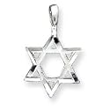 Sterling Silver Star of David with Diamond-Cut Edges Pendant with 20 inch Sterling Silver chain