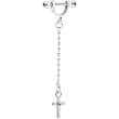 Small 16 Gauge Crystalline Gem Cross Dangle Nipple Ring 5/16 Inches 3mm