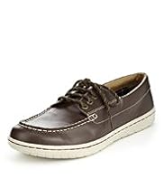 Blue Harbour Leather Lace Up Deck Shoes